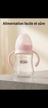 NeliaPure – Biberon en verre borosilicate large col anti-ballonnements