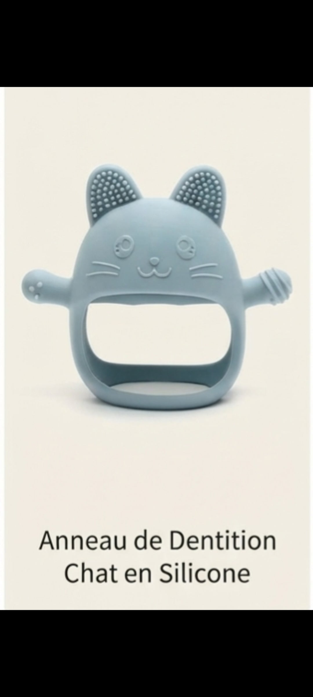 NeliaGrip – Mitaine de dentition lapin en silicone alimentaire