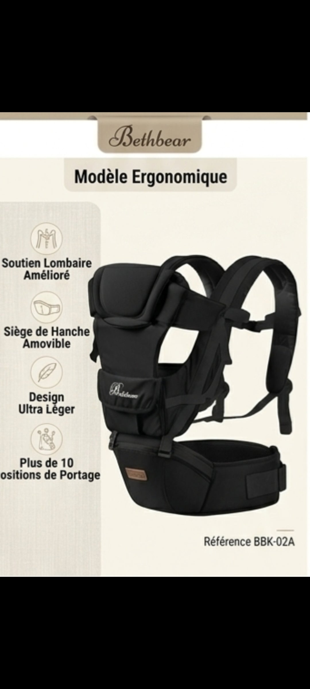 NeliaCarry – Porte-bébé ergonomique 4 en 1
