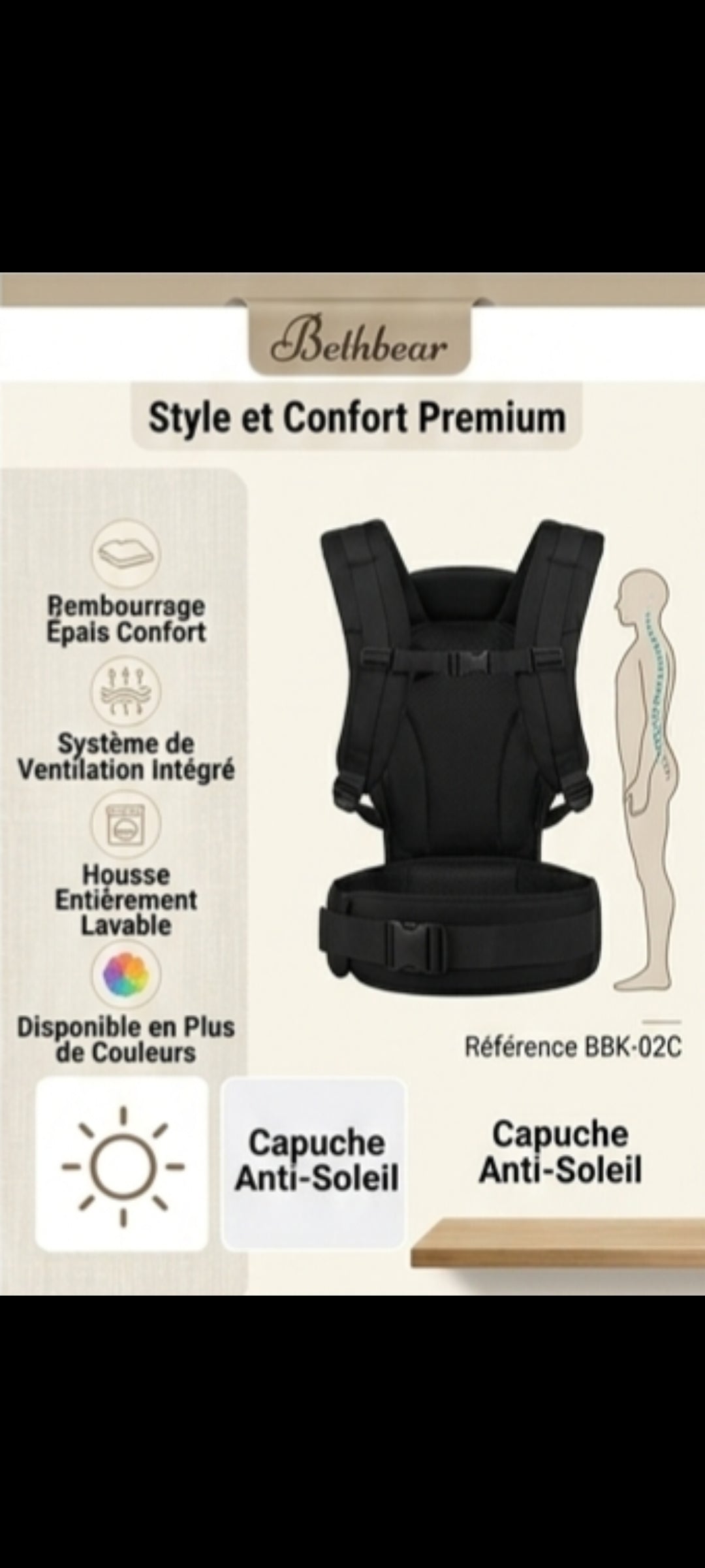 NeliaCarry – Porte-bébé ergonomique 4 en 1